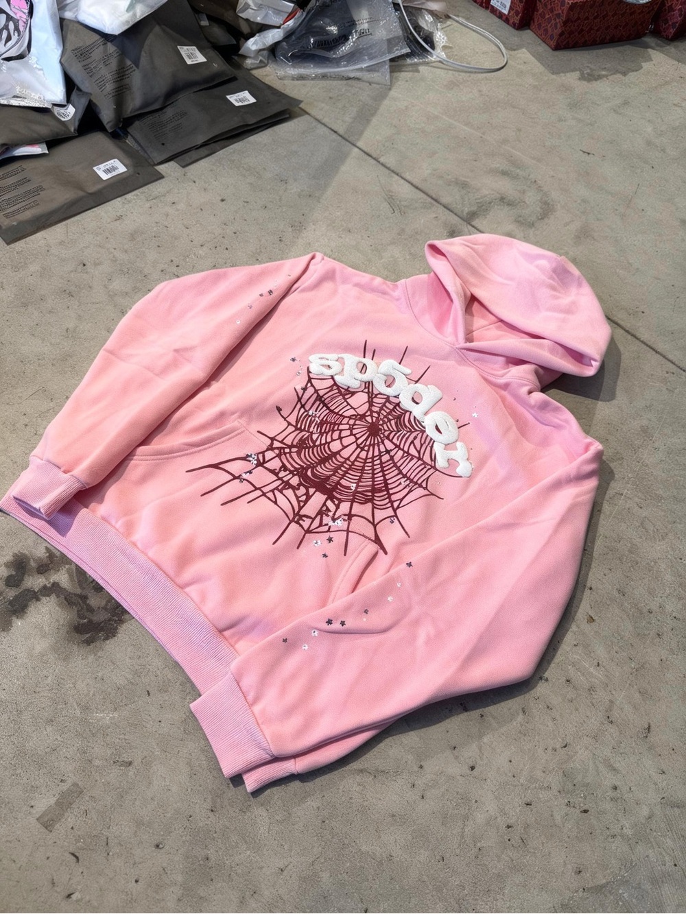 Spider Sp5der Pink Web Hoodie